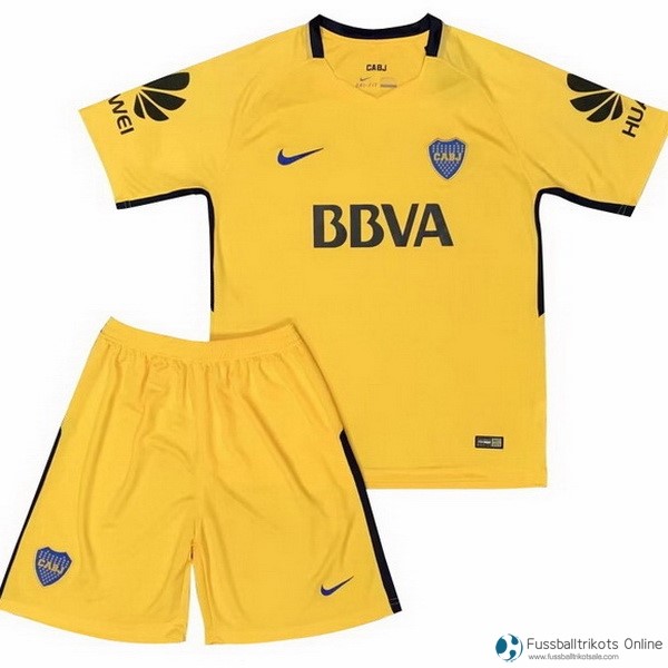 Boca Juniors Trikot Auswarts Kinder 2017-18 Gelb Fussballtrikots Günstig